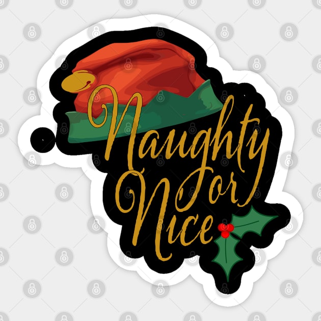 Naughty or Nice Sticker by jaz graphic t-shirts